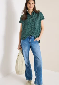 Blouse à manches courtes avec patte de boutonnage