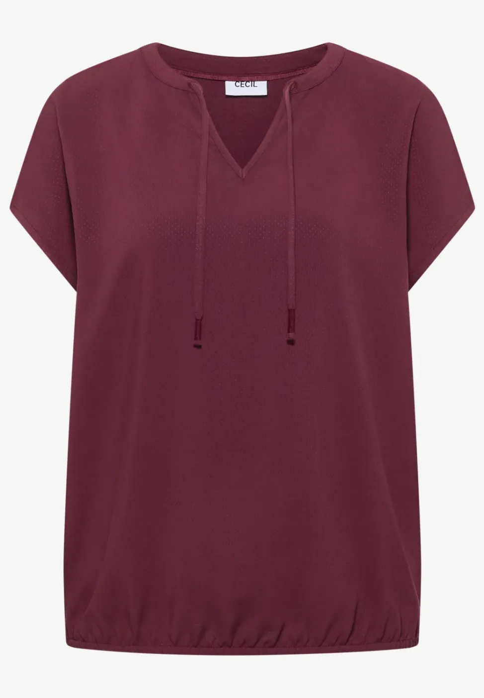 Blouse à manches courtes avec mélange de structures