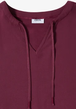 Blouse à manches courtes avec mélange de structures