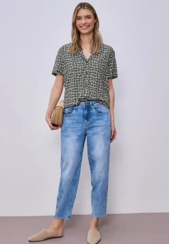 Blouse à manches courtes avec col bowling