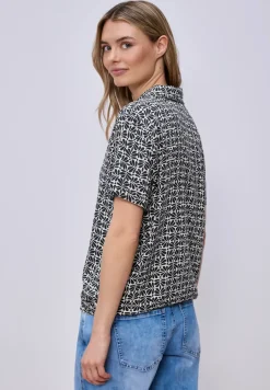Blouse à manches courtes avec col bowling