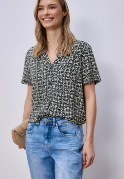 Blouse à manches courtes avec col bowling