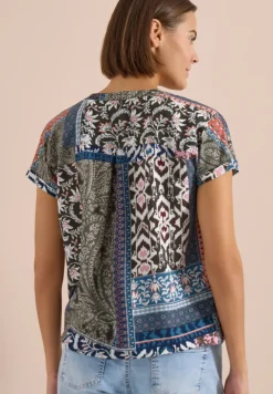 Blouse à manches courtes avec imprimé patchwork