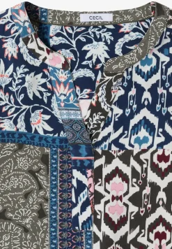 Blouse à manches courtes avec imprimé patchwork