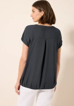Blouse à manches courtes en couleur unie