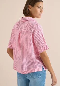 Blouse à manches courtes en pur lin