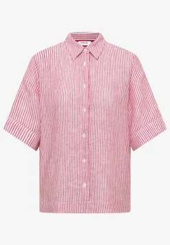 Blouse à manches courtes en pur lin