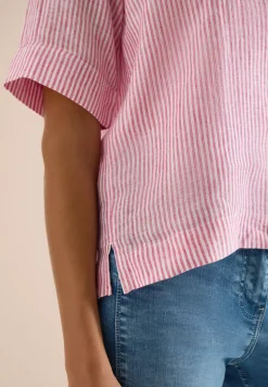 Blouse à manches courtes en pur lin
