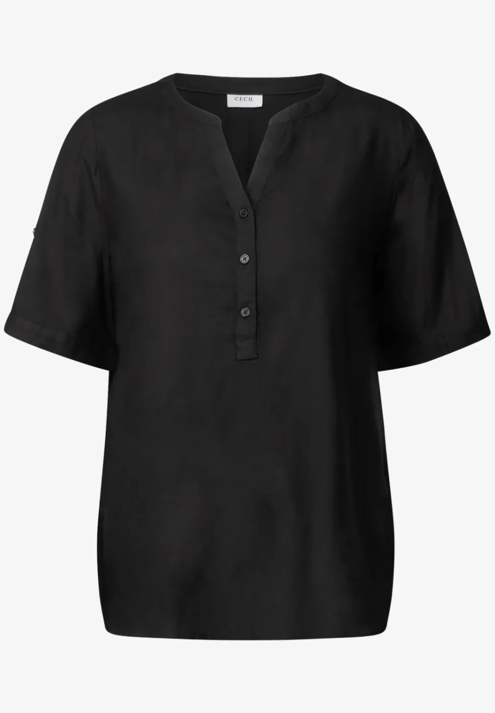 Blouse à manches courtes en couleur unie