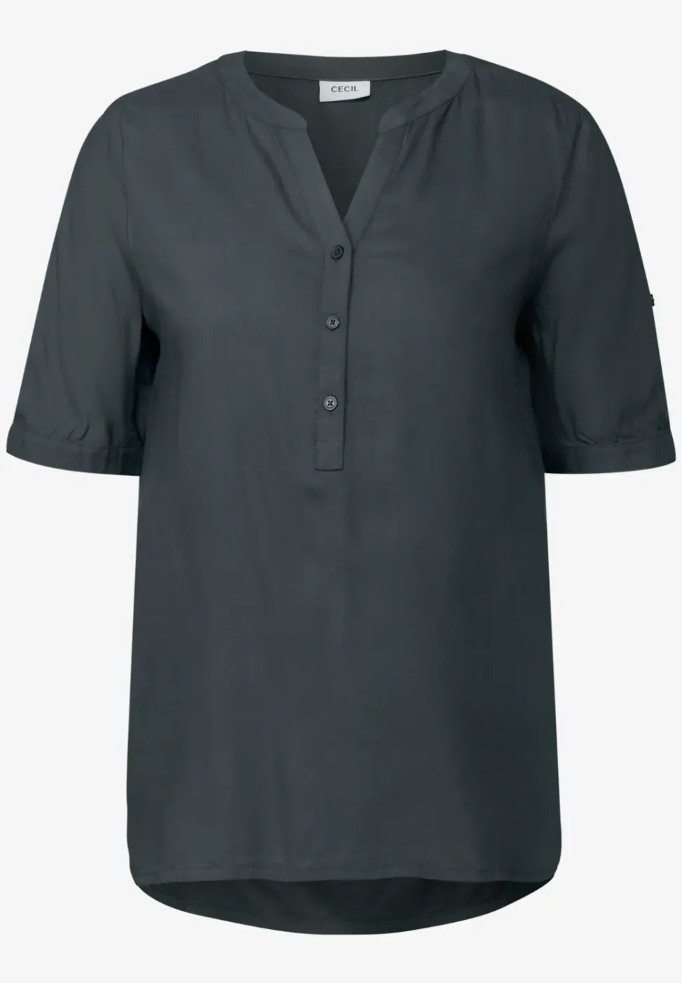 Blouse à manches courtes en couleur unie