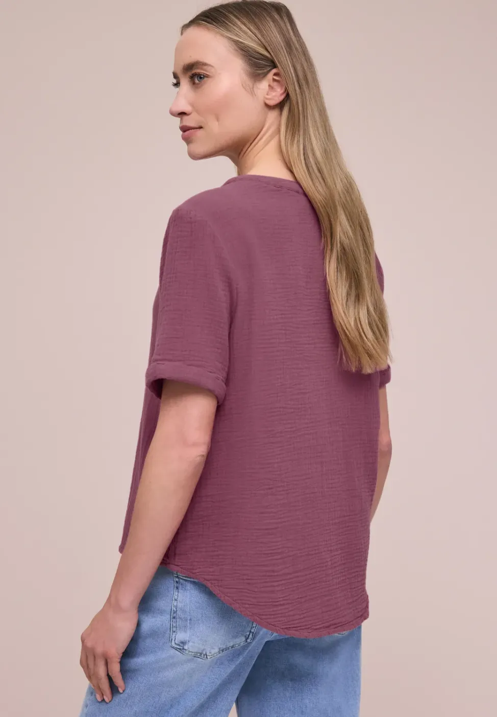 Blouse à manches courtes en qualité mousseline
