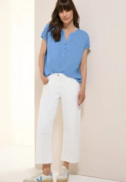 Blouse à manches courtes en couleur unie