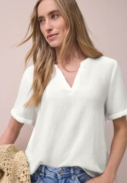 Blouse à manches courtes en qualité mousseline