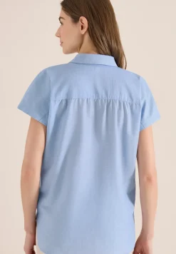 Blouse à manches courtes en qualité chambray