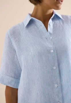 Blouse à manches courtes en pur lin