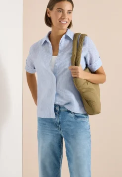 Blouse à manches courtes en pur lin