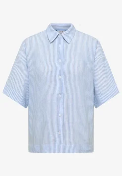 Blouse à manches courtes en pur lin