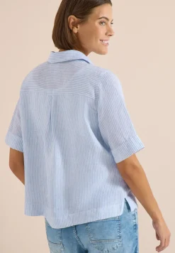 Blouse à manches courtes en pur lin