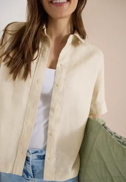 Blouse à manches courtes en pur lin