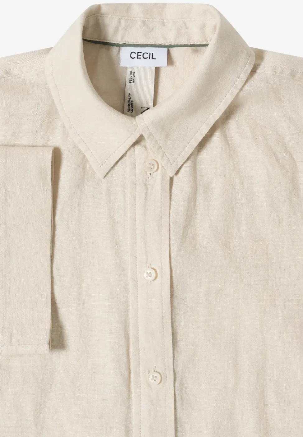 Blouse à manches courtes en pur lin