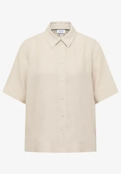 Blouse à manches courtes en pur lin