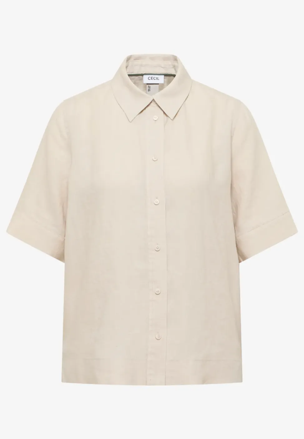 Blouse à manches courtes en pur lin