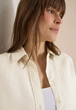 Blouse à manches courtes en pur lin