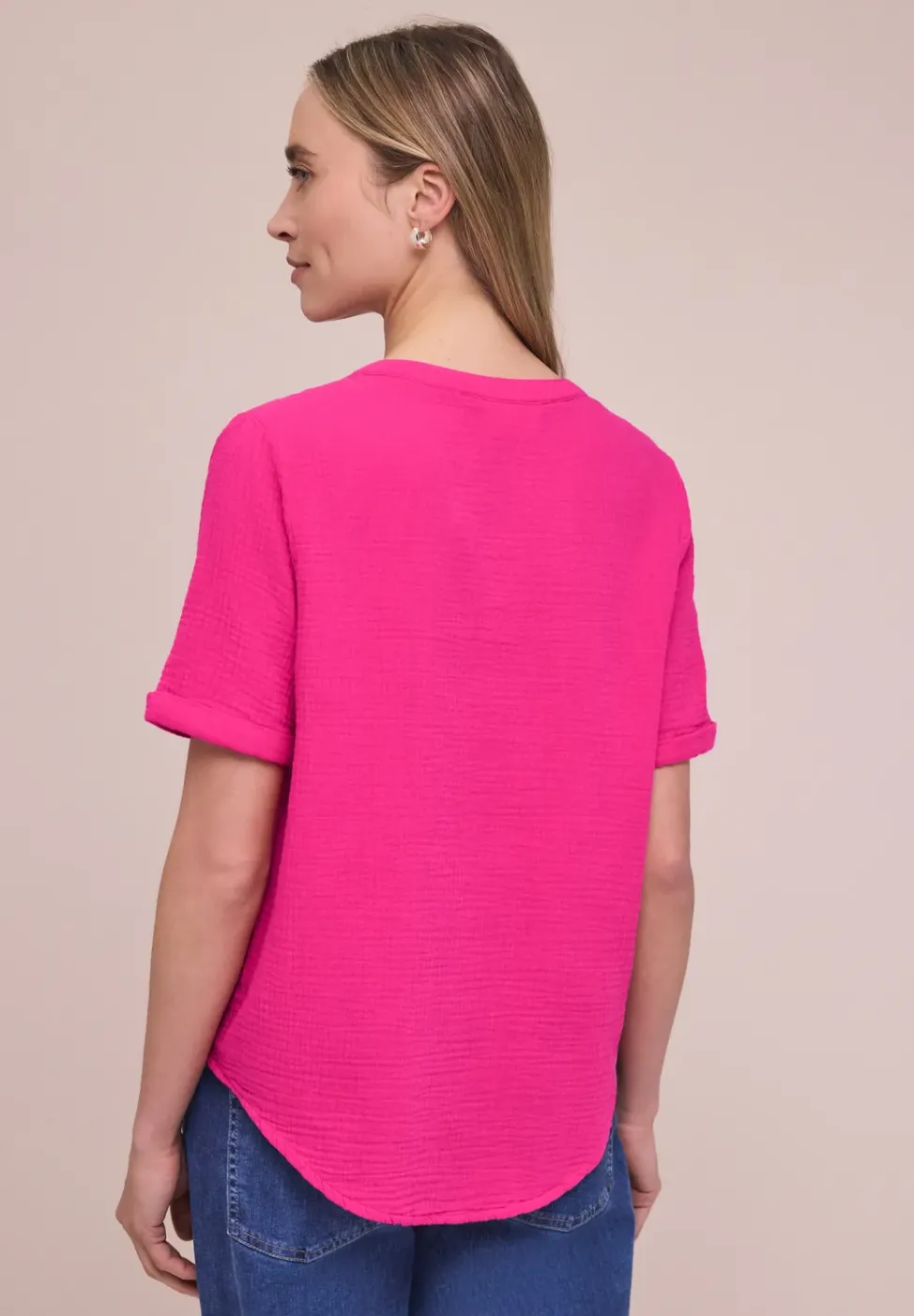 Blouse à manches courtes en qualité mousseline