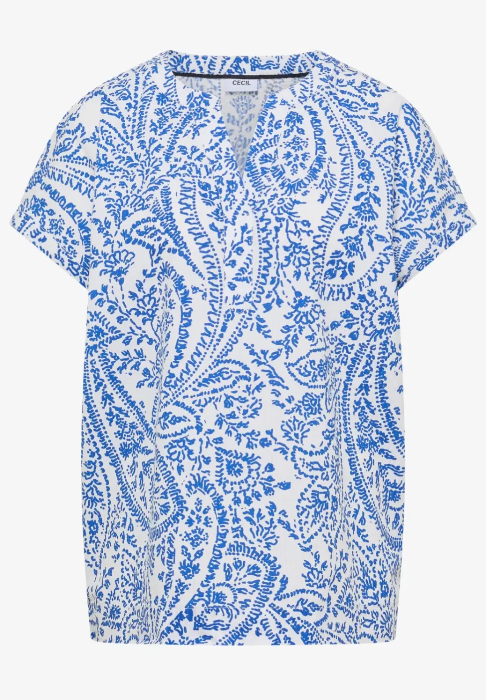 Blouse à manches courtes en qualité seersucker