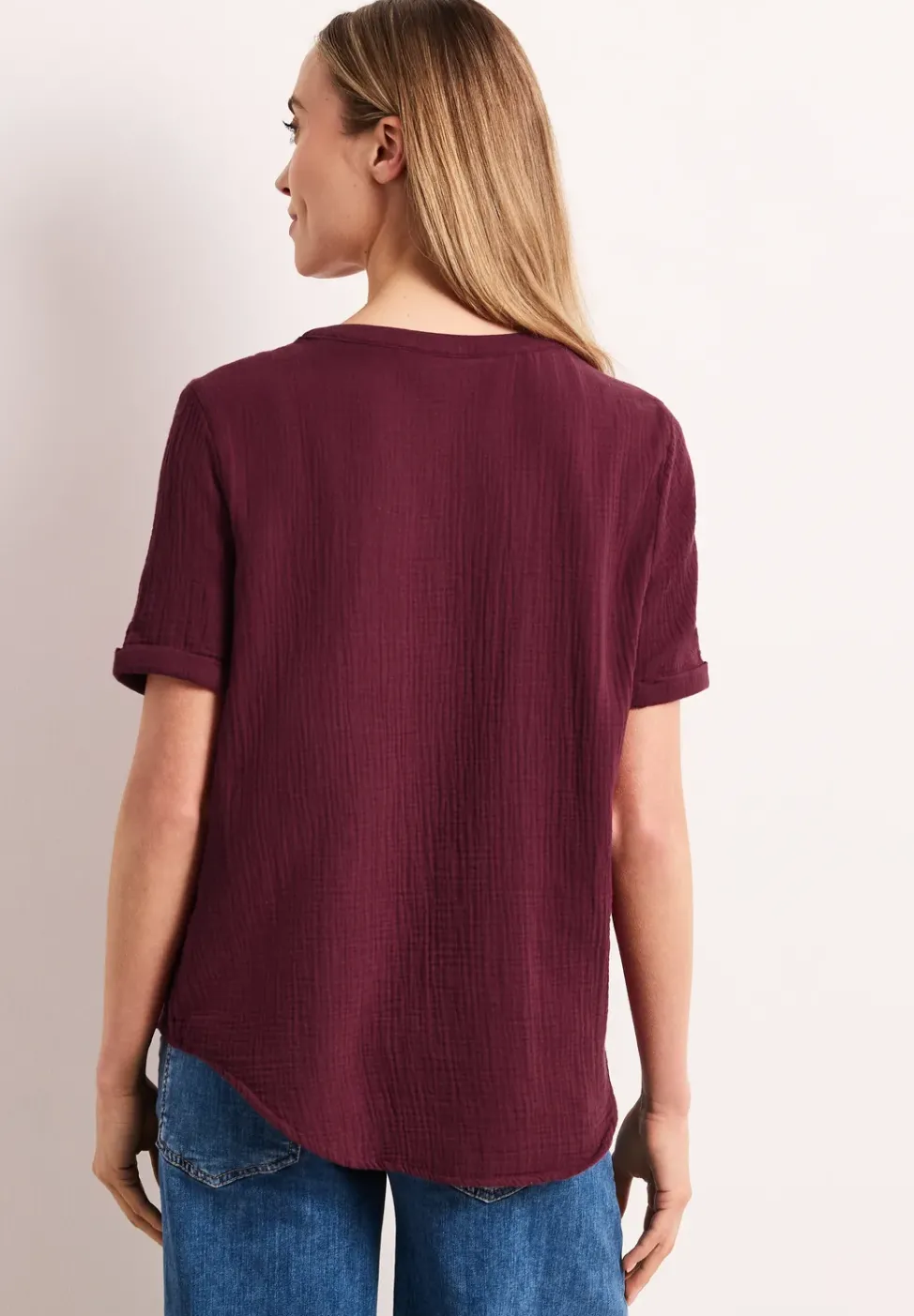 Blouse à manches courtes en qualité mousseline