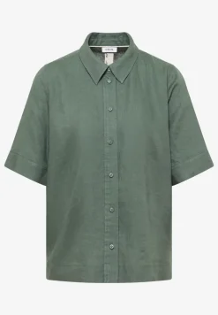 Blouse à manches courtes en pur lin