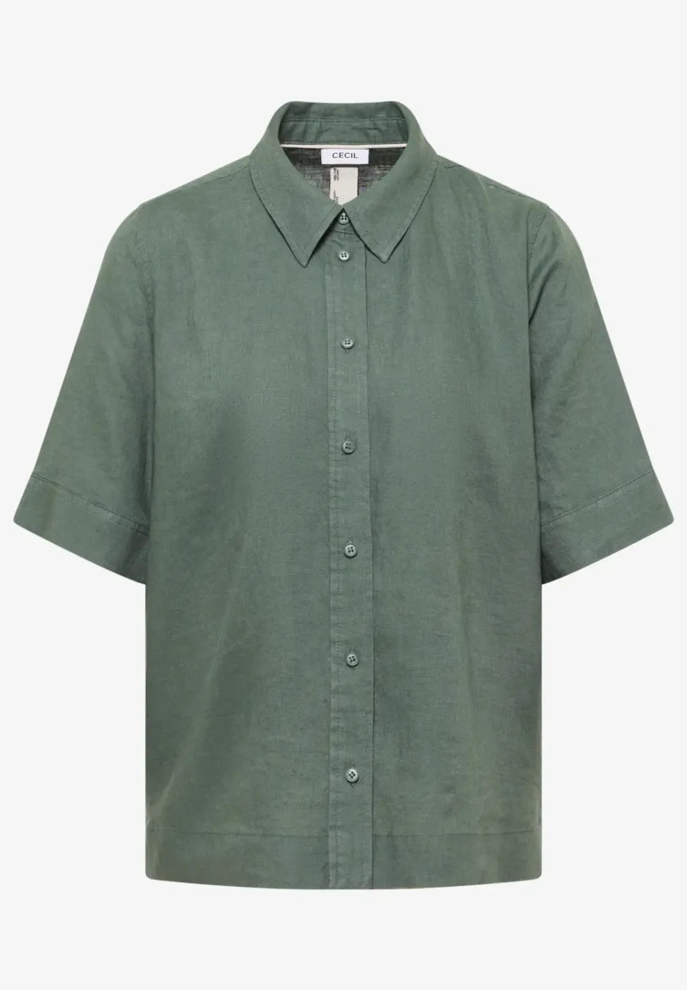 Blouse à manches courtes en pur lin