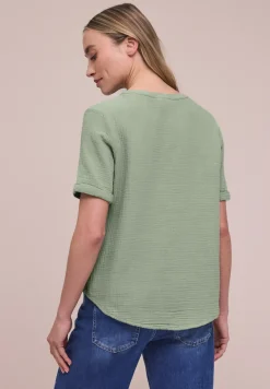 Blouse à manches courtes en qualité mousseline