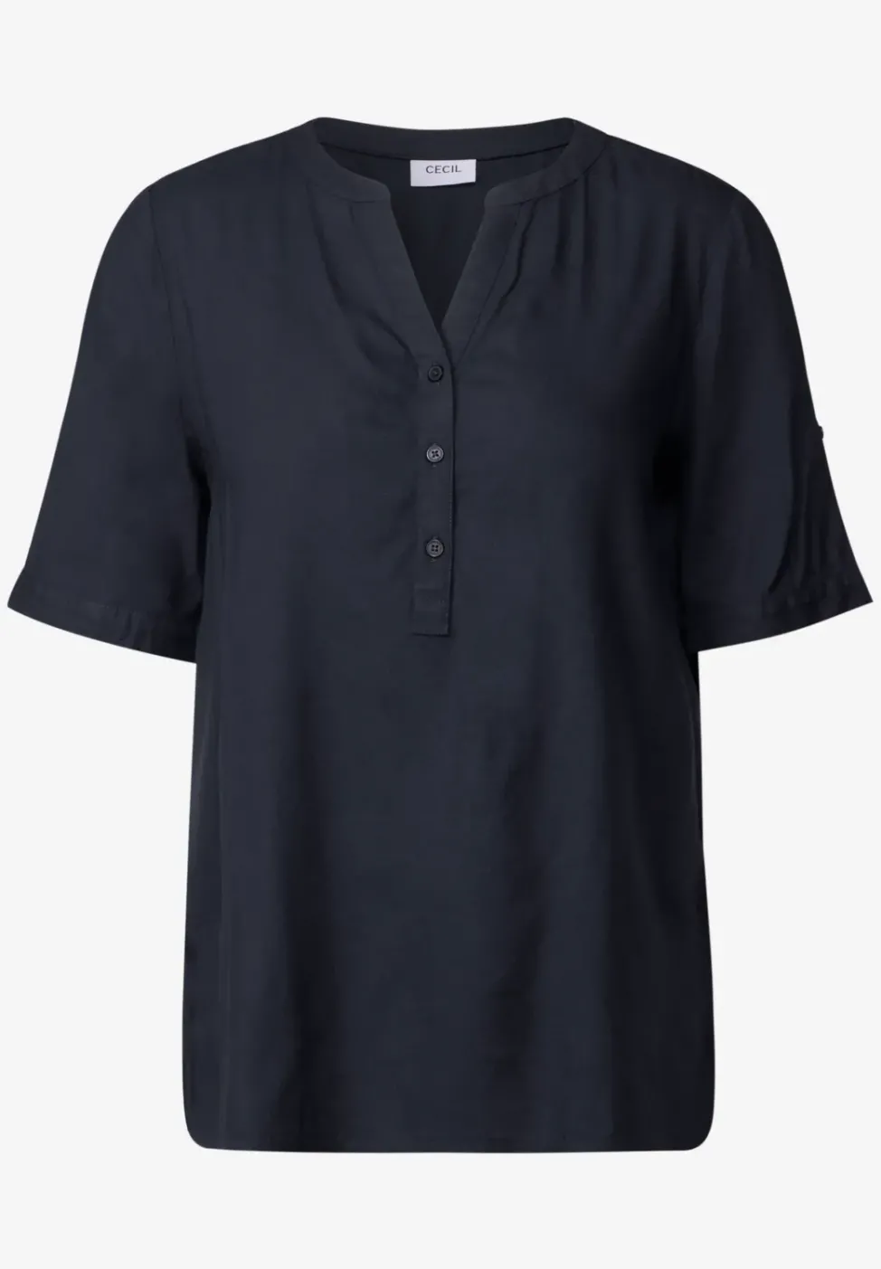Blouse à manches courtes en couleur unie