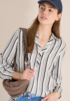 Blouse à manches longues avec rayures multicolores