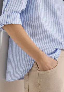 Blouse à manches longues en qualité seersucker