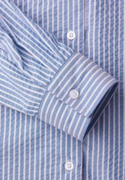 Blouse à manches longues en qualité seersucker