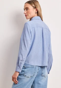 Blouse à manches longues en qualité seersucker