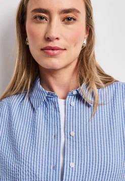 Blouse à manches longues en qualité seersucker