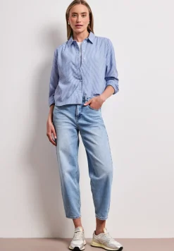 Blouse à manches longues en qualité seersucker