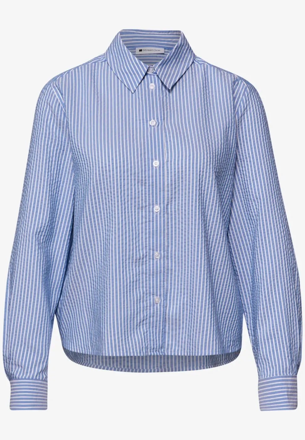 Blouse à manches longues en qualité seersucker