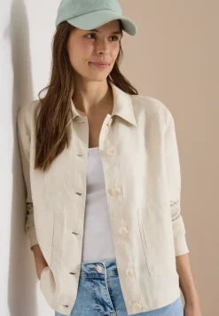 Blouse à manches longues et col chemise en lin