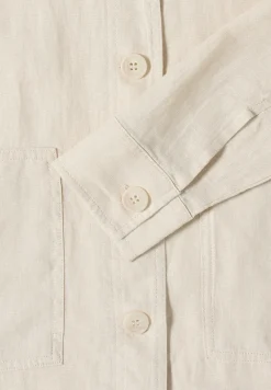 Blouse à manches longues et col chemise en lin
