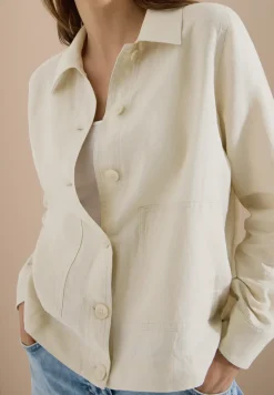 Blouse à manches longues et col chemise en lin