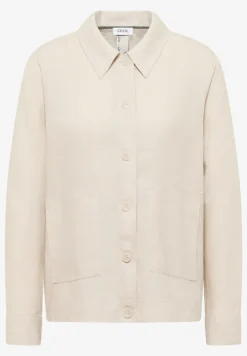 Blouse à manches longues et col chemise en lin