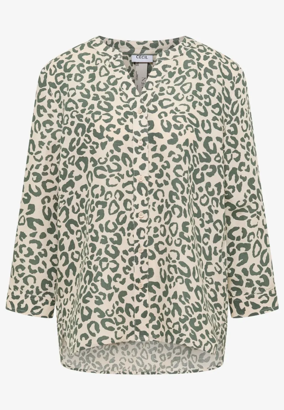 Blouse à motif léopard en lin mélangé