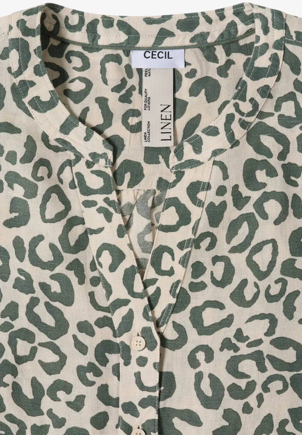 Blouse à motif léopard en lin mélangé