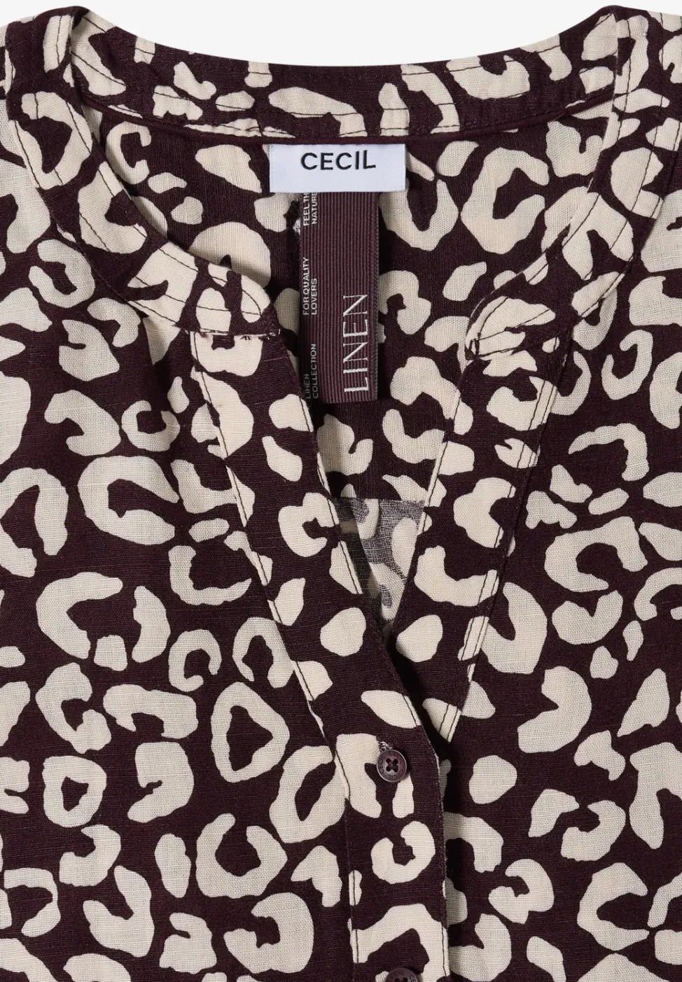 Blouse à motif léopard en lin mélangé