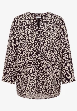 Blouse à motif léopard en lin mélangé