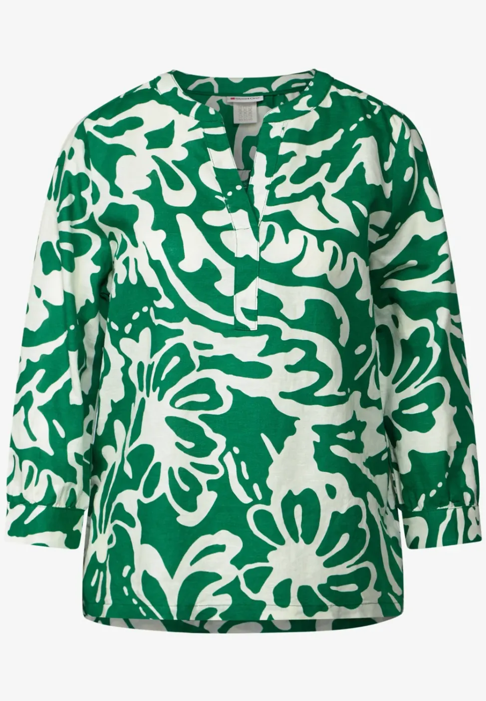 Blouse à motifs en lin mélangé